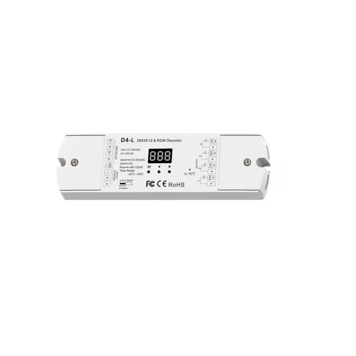 Ledkia Decodificador DMX512 & RDM 12-24V DC CCT/RGB/RGBW 4 Canales RGBW+CCT - 1