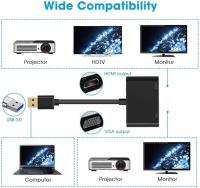 FGNS. Adaptador USB(3.0) a HDMI+VGA con salida de audio, convertidor USB a HDMI 1080P compatible con salida de sincronización HDMI y VGA para Windows 7/8/10 (sin MAC/Linux/Vista/Chrome) - details 2