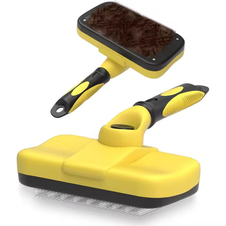 Cepillo autolimpiante para perros y gatos  Pelo largo y corto  Cepillo retráctil para perros para quitar el subpelo suelto, los nudos enredados y el pelo enmarañado - 1