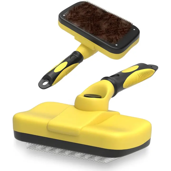 Cepillo autolimpiante para perros y gatos  Pelo largo y corto  Cepillo retráctil para perros para quitar el subpelo suelto, los nudos enredados y el pelo enmarañado - 1