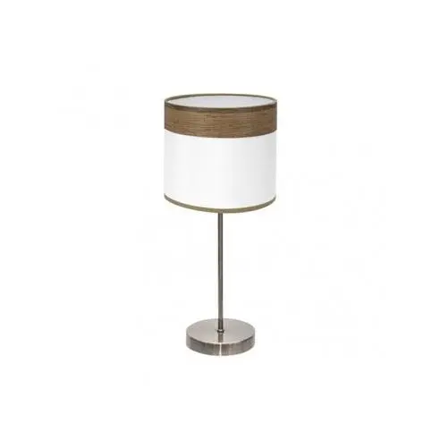 FABRILAMP Lámpara de Mesa Sobremesa Cloe 1xe14 Cuero/blanca-madera Oscura 42x18x18 Cm - Diseño Moderno - 1