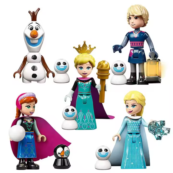 5 unids/Set Frozen Series Minifiguras Kit de Bloques Construcción, Elsa Anna Mini Figuras de Acción Juguetes Para Niños - 1