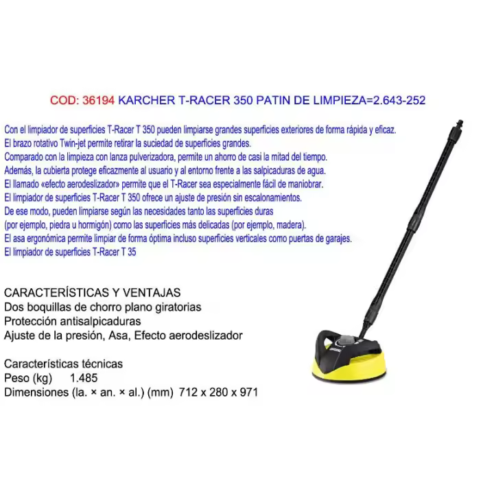 Karcher t-racer t-5 patin de limpieza 2.644-084.0 - 1