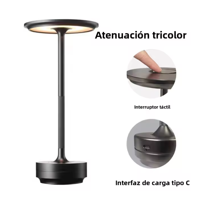 Lámpara De Mesa LED Retro Recargable Sensor Táctil Luz Nocturna Para Lectura Decorativa Para Restaurante Hotel Bar Y Dormitorio - 1