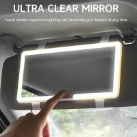 Espejo De Mano Con Luz LED Modo Dimming Sin Fin Visera Solar Recargable Sensor Táctil Espejo De Interior Conveniente - details 3