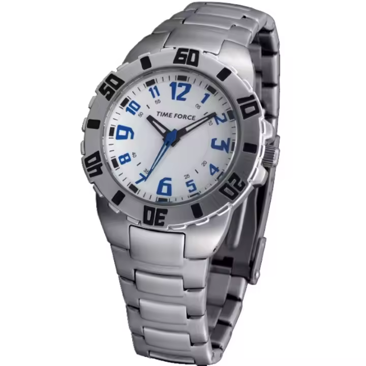 Time Force Tf3186b02m  Reloj Para Para Chico Color Plateado - 1
