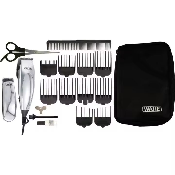 Wahl Cortapelos y Recortadora de Precisión Deluxe Homepro 79305-1316 Plateado - 10 Peines Guía - Cuchillas Autoafilables - 1