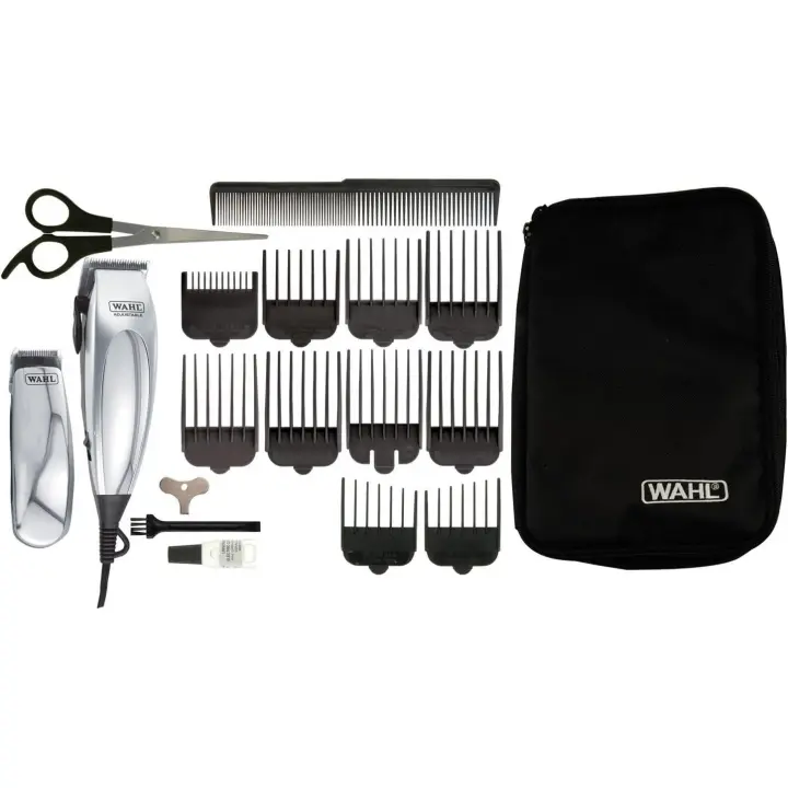 Wahl Cortapelos y Recortadora de Precisión Deluxe Homepro 79305-1316 Plateado - 10 Peines Guía - Cuchillas Autoafilables - 1