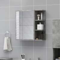 vidaXL Armario espejo baño contrachapada 62,5x20,5x64 cm en color Gris hormigón/Roble ahumado/Roble artisan y más | almacenamiento funcional diseño moderno para baño dormitorio sala - details 0