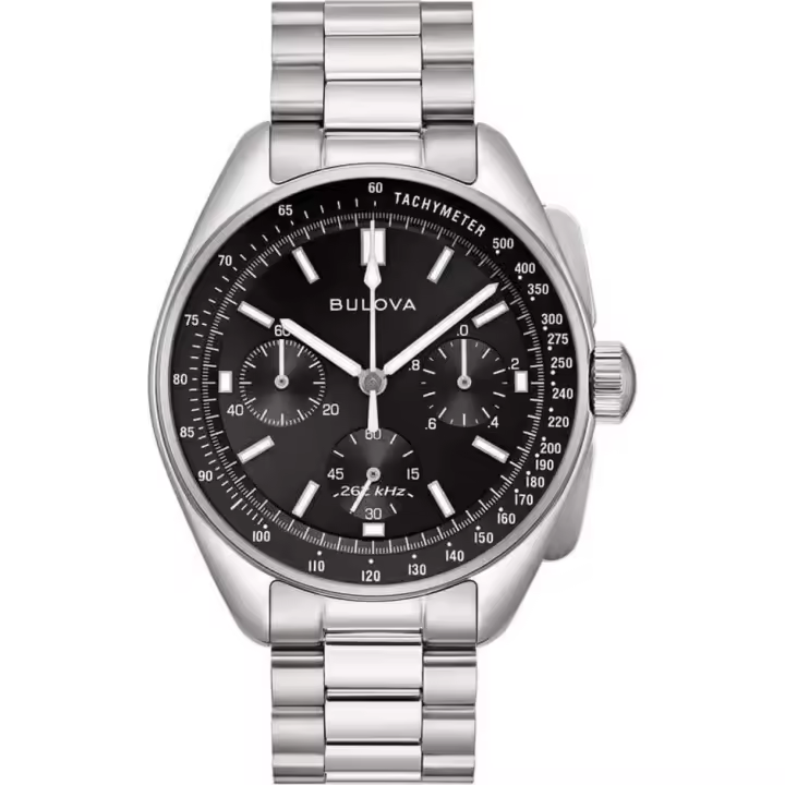 Reloj Bulova Lunar Pilot 96B258 acero cronómetro - 1