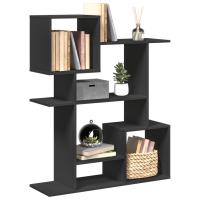 vidaXL Librería divisora madera ingeniería blanca 92x29x112 cm en color Blanco/Roble Sonoma/Gris sonoma y más - details 5