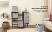 SONGMICS  Cajas de almacenamiento plegables (6 unidades, 30 x 30 x 30 cm, para juguetes, ropa, color gris jaspeado - details 0