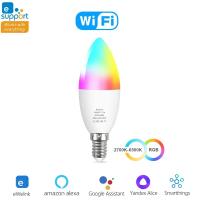 Bombilla LED Inteligente EWelink E14 Luz Candle RGB Control Remoto APP Y Voz Google Home Decoración Para Habitación - details 12