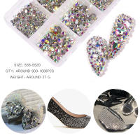 Kit De Diamantes Champagne Para Uñas Con 6 Cuadrículas De AB Cristales Planos Para Arte De Uñas Y Diseño De Manicura DIY Colores Mixtos - details 5