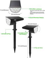 【Paquete de 4 30 LED】Focos Solares para Exterior, IP67, impermeables, Solares, regulables, con panel solar de 180 °, iluminación exterior alimentación por Energía Solar para Jardín, patio, chimenea, entrada... - details 0