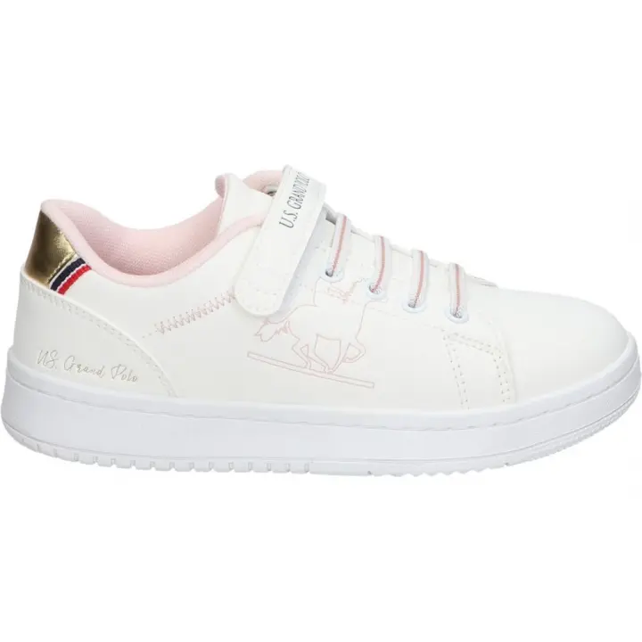 U.S. GRAND POLO | Zapatillas U.S. Grand Polo para Niña – Deportiva en Color Blanco – Sneakers con Cordones y Velcro – Casual – Máximo Ajuste – Cómodas y Versátiles – Modelo GPK424005 - 1