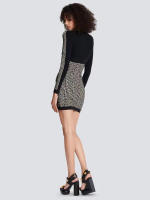 Vestido Bandage De Encaje Negro Para Mujer Manga Larga V-Neck Bodycon Elegante Con Cierre De Cremallera Ajustado Cintura Imperio BA351 - details 4