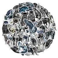 50PCS Pegatinas Creativas De Esqueleto X-Ray Negro Y Blanco Para Portátil Libros Y Móvil Decorativas De Plástico Estilo Europeo Y Americano - details 0