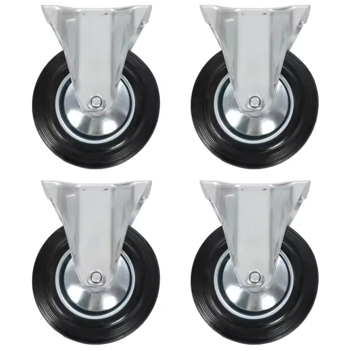 vidaXL Ruedas fijas 4 unidades 160 mm - 1