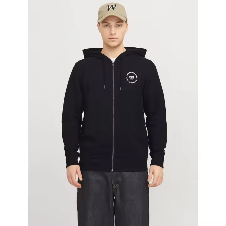 Sudadera Simon Cremallera Negra Jack and Jones - 1