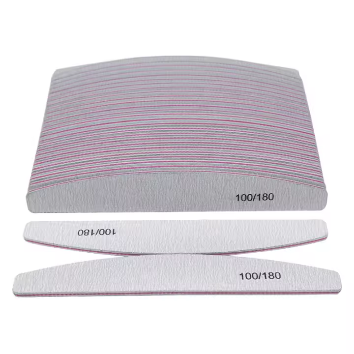 10Pcs Bloques De Lijado Para Uñas 100/180 Y Pulido Para Uñas De Gel UV Herramientas De Manicura Y Pedicura Cuidado De Uñas Grey Boat - 1