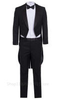 Traje De Tuxedo Formal Para Hombre Con Cola De Golondrina Negro Y Blanco Conjunto De Chaqueta Y Pantalones Para Fiesta Boda Danza Y Performance Magia - details 1