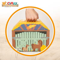 WOOMAX - Portal de Belén de madera infantil, 15 piezas, Impresión a doble cara, Fácil de montar y desmontar, Nacimiento Navidad, Pesebre, Figuras Reyes Magos, Para niños +3 años, Decoración navideña - details 2