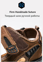 Sandalias Clásicas Para Hombre Verano Cuero Genuino Ligero Casual Moda Talla 38-46 Sandalias De Exterior Con Cierre De Correa Y Hebilla - details 6