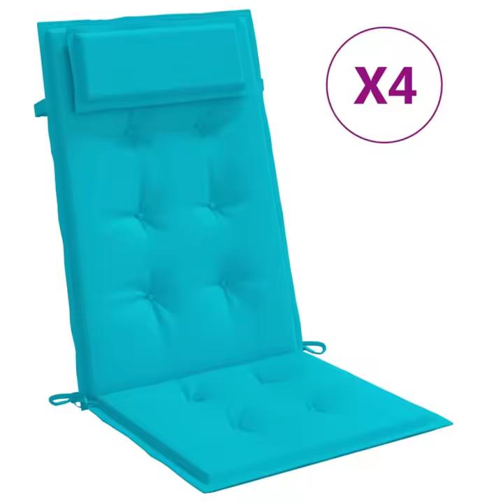 Fundas para Silla con respaldo alto 4 UDS lona Oxford Turquesa - 1