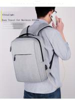 Bolsos,1PC Mochara gris para portátil de Negocios, Bolsa de viaje Ligera de Tela con Correa ajustable, cerre de Cremallera, forro de poliéster, detalle de Hilo de Coser, diseño de Cordones PARA LA Escuela, Actividades al Aire Libre - details 2