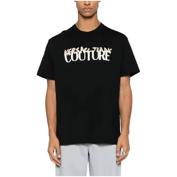 Camiseta VERSACE JEANS COUTURE Regular con Logo en el Pecho Color Negro - 1