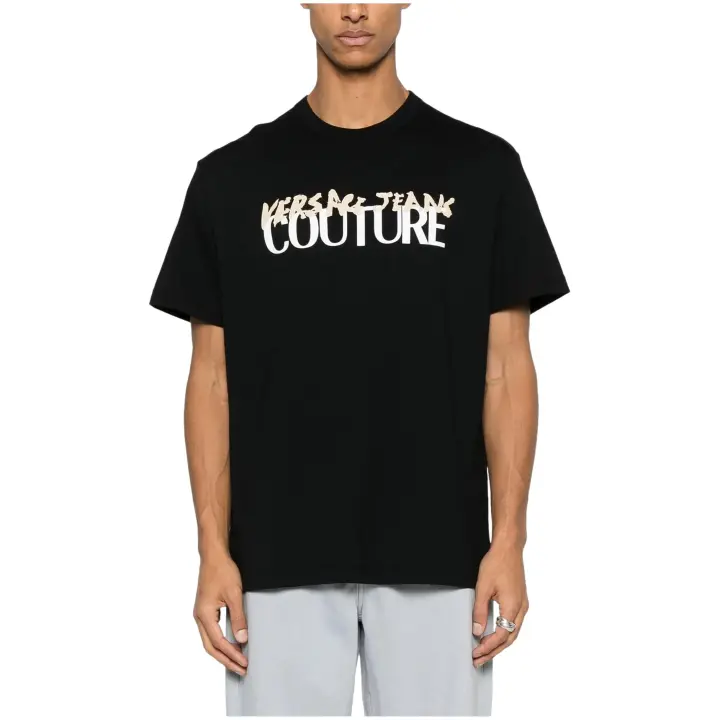 Camiseta VERSACE JEANS COUTURE Regular con Logo en el Pecho Color Negro - 1