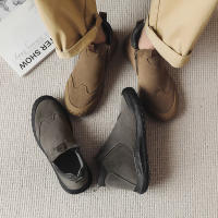 Botas Cortas Antideslizantes Y Resistentes Al Desgaste Para Hombre Estilo Británico Altas Para Otoño Zapatos De Trabajo Para Sitio De Construcción Casual - details 0