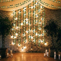 Luces De LED En Hojas Artificiales Para Decoración De Navidad Y Bodas Guirnalda Para Jardín Patio Fiesta Exterior Del Hogar - details 7