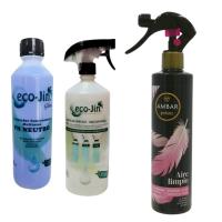ECOJIN ORIGINAL DE LABONCLER A ELEGIR + DIFUSOR + AMBIENTADOR AMBAR AROMA AIRE LIMPIO. Spray Aire Limpio 280 ml. Ambientador líquido en spray. Elimina los malos olores, especial tejidos con gran capacidad de pulverización. - details 0