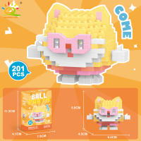 Mini Bloques De Construcción Micro Animales HUIQIBAO 3D Diamante Modelo BEE Gato Panda Para Niños Juguetes De Ciudad DIY - details 12