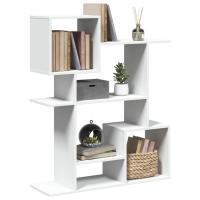 vidaXL Librería divisora madera ingeniería blanca 92x29x112 cm en color Blanco/Roble Sonoma/Gris sonoma y más - details 0