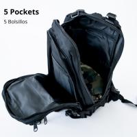 Steel Mule Mochila Grande Táctica Militar Color Negro 38L, impermeable y resistente. Ideal para operaciones largas, senderismo, airsoft y gym. Sistema MOLLE, 5 compartimentos, velcro para parches. Cómoda, ligera y reforzada. Ideal para viaje, moto, montañ - details 11