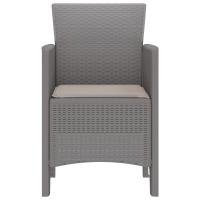 Silla de jardín vidaXL Juego de 2 Gris claro Poliratán y acero Estándar - details 4