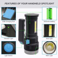 LED recargable por USB interior, superbrilliant, con ASA y Luz DE TRABAJO COB, 4 Modos de iluminación, resistente al Agua, ideal para camping. [Clase Energética A] - details 1