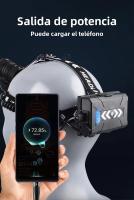 Linterna Frontal LED COB XHP360 Recargable USB XHP199 Con Zoom Y Protección Contra El Agua Para Actividades Al Aire Libre - details 12