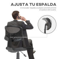 HOMCOM Silla de Oficina sin Brazos Silla de Escritorio Giratoria con Respaldo de Malla Transpirable Altura Ajustable Silla de Despacho Carga 120 kg - details 4