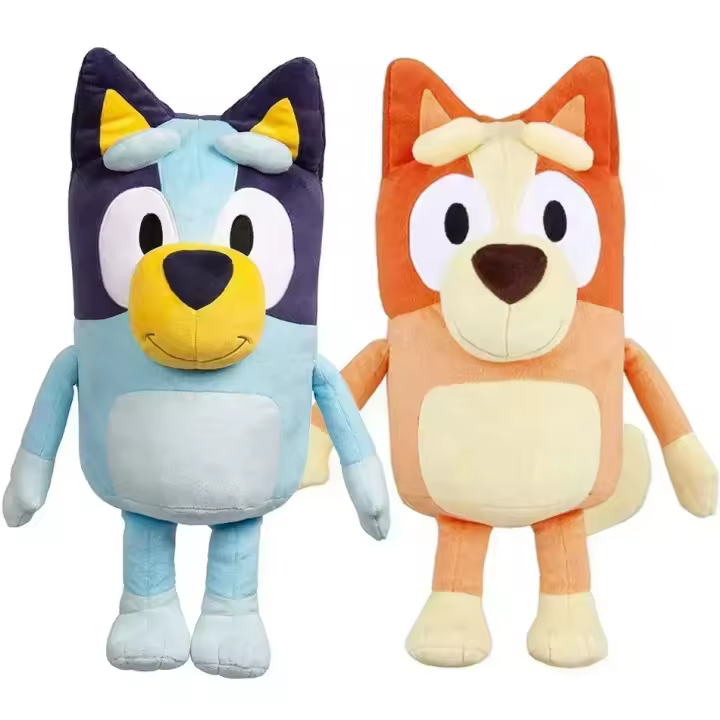 Figura De Anime Bluey 28CM Muñeco De Peluche Família Bingo Periféricos De Animación Muñeco De Daduño Y Mamá Chilli Juguetes Rellenos Para Niños - 1