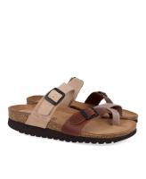 Sandalias de piel Inter-Bios de dedo mod. 7212 en colores beig y marrón - details 1