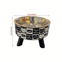 Tazón De Gato De Acero Inoxidable Con Diseño Elevado Antideslizante Y Preventa De Derrames Tazón De Agua Para Perros Y Gatos Con Forma Alta - details 1