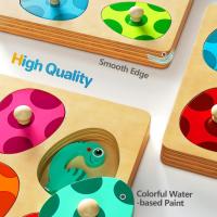 Puzle De Dinosaurios De Madera Para Niños Juguete Montessori De Aprendizaje Prescolar Caja De Huevos Con Palos Regalo De Cumpleaños - details 3