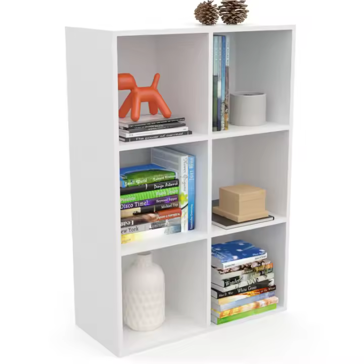 Dormidan Librería Estantería Biblioteca con 6 Compartimentos - 1