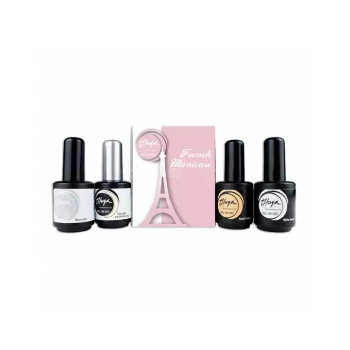 Thuya Kit Gel On-Off de Manicura Francesa - Esmaltes de Uñas Semipermanente - Kit para Uñas de Gel - 1