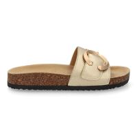 PuntoSalao Sandalias planas cómodas bio en pala para mujer color oro VR5-1757 - details 1