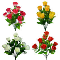 Ramo De Flores Artificiales De Seda Rosa Con 10 Cabezas Para Bodas Decoración De Fiesta Al Aire Libre Y Hogar - details 1